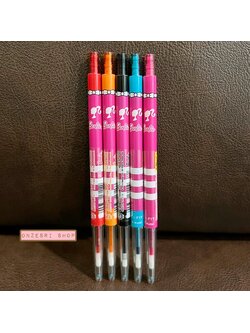 Set ปากกา Uni Style Fit 5 สี ลาย Barbie จากญี่ปุ่น หัว 0.38 ประกอบด้วยสีดำ ฟ้า ส้ม ชมพู แดง