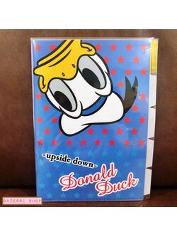 แฟ้ม A4 ลาย Donald Duck สีฟ้าลายดาว แยกใส่เอกสารได้ 5 ช่อง