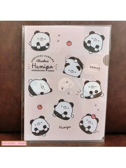 แฟ้ม A4 แพนด้า Hamipa แบบ 1 ช่อง (สีชมพูลายทาง)