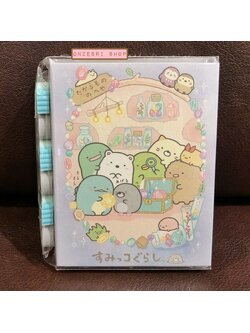 กระดาษโน้ต Memo แบบเล่มลาย Sumikko Gurashi Mole House สีม่วง มียางลบเล็ก 6 ก้อน ขนาด 9 x 7 x 1.8 ซม. กระดาษมี 6 ลาย รวม 120 แผ่น