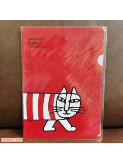 แฟ้ม A4 Lisa Larson from Japan ลายแมว Mikey สีแดง