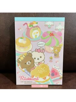 สมุดฉีก Rilakkuma Yum Yum Sweets? Amusement Park แบบสีชมพู ขนาด 14.8 x 10.5 ซม. มี 4 ลาย รวม 100 แผ่น