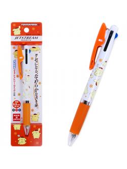 ปากกา Sanrio Jetstream 0.5 ลาย Pompompurin สีขาวส้ม หมึกมี 3 สี แดง ดำ น้ำเงิน ตรงที่เสียบเป็นแบบคลิป ติดแน่น