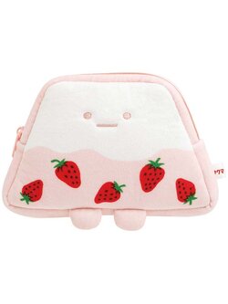 กระเป๋า Sumikko Gurashi x Sakuma Strawberry Milk Candy Pouch เป็นกระเป๋าอเนกประสงค์รูปภูเขา Yama ทำจากผ้า ขนาด 10.5 x 16.5 x 2.5 ซม.