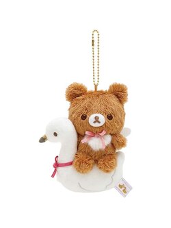 พวงกุญแจตุ๊กตา Rilakkuma: Swan and Gold Flower แบบ Chairoikoguma ขนาด 14 x 11 x 6.5 ซม.