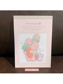 สมุดฉีก หมีกระต่าย Kumausa and Carrot แบบสีส้ม ขนาด 14.8 x 10.5 ซม. มี 4 ลาย รวม 100 แผ่น