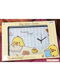 นาฬิกา Rilakkuma Wall Clock แบบสี่เหลี่ยม ลาย Kiiroitori Everyday สีฟ้าขาว ขนาดใหญ่ 42 x 30 ซม.