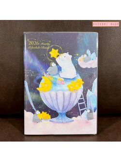 สมุด 2026 Schedule Book เล่มกลาง B6 ลาย Asano Yoshida - Bear & Penguin ขนาด 12.8 x 18.4 ซม. (80 หน้า) มีให้จดตั้งแต่เดือน 10/2025 - 12/2026 เป็นปฎิทินแบบ monthly