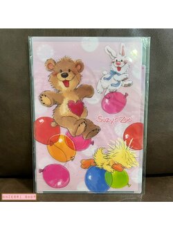 แฟ้ม A4 Suzy's Zoo ลาย Balloon จากญี่ปุ่น แยกใส่เอกสารได้ 4 ช่อง