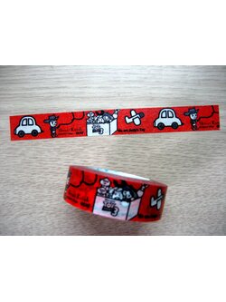 Masking Tape เทปตกแต่งจากญี่ปุ่น ลาย Shinzi Katoh x Toy Story 3 สีแดง ขนาด 1.5 ซม. x 10 ม.