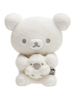 ตุ๊กตา Rilakkuma's Message Hugging Kiiroitori สีขาว มาเป็นคู่น้องคุมะ & โทริกอดกัน ถอดออกมาได้ ขนาด 18 x 16.5 x 12 ซม.