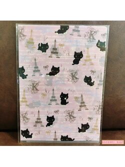 แฟ้ม A4 แมวดำ Kutusita Nyanko in Paris