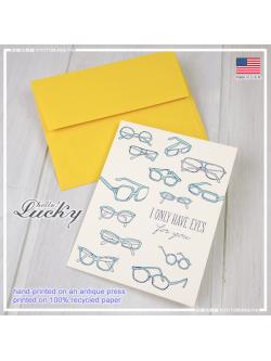 การ์ดเปล่า Hello! Lucky จาก USA พร้อมซอง พิมพ์ลาย I only have eyes for you ด้วยเทคนิคพิมพ์ลายแบบย้อนยุค ขนาด 14.5 x 11 ซม.