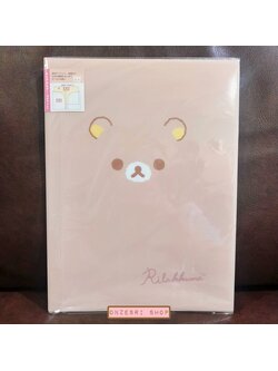 แฟ้มลาย Rilakkuma Cotton Face สีน้ำตาลอ่อน ด้านในใส่เอกสารได้สองด้านซ้ายขวา เป็นแบบ pocket ใส่ได้ 10 ช่อง