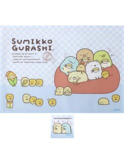 เซ็ตผ้ารองจาน & ผ้ารองแก้ว Sumikko Gurashi Shiro Kuma's Corn Soup แบบสีฟ้า ขนาด 30 x 40 ซม. / 8.5 x 8.5 ซม.