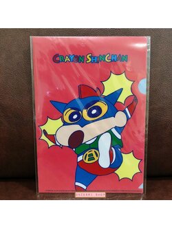 แฟ้มเล็กขนาด A5 ลาย Crayon Shinchan สีแดง ใส่ชุดหน้ากากแอคชั่น ขนาด 22 x 15 ซม.