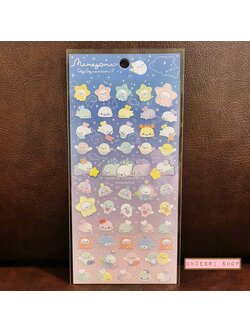 Sticker Mamegoma Sky Aquarium ลายสีฟ้าชมพู ขนาด 20 x 9.5 ซม.