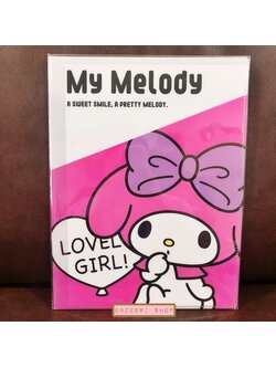 แฟ้ม A4 My Melody สีชมพู-ดำ แยกใส่เอกสารได้ 10 ช่องแบบ Pocket