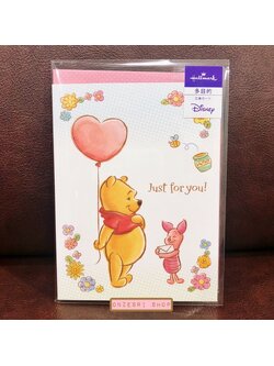 Disney Pop Up Card From Hallmark Japan การ์ดอวยพรลาย Winnie the Pooh (Flower & Balloon) ขนาด 10.8 x 14.8 x 0.2 ซม.