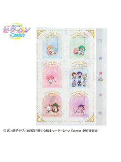 แฟ้ม A4 Pretty Soldier Sailor Moon Cosmos x Sanrio Characters แบบสีขาวครีม แยกใส่เอกสารได้ 5 ช่อง ตรงที่แบ่งแต่ละช่องเป็นแบบลายสวย