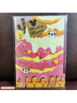 แฟ้ม A4 Mickey & Minnie ลายไอศกรีม แยกใส่เอกสารได้ 5 ช่อง