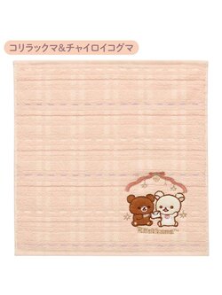 ผ้าขนหนู Rilakkuma Lovely House Mini Towel แบบสีชมพู ทำจากผ้า cotton 100% ขนาด 25 x 25 ซม.