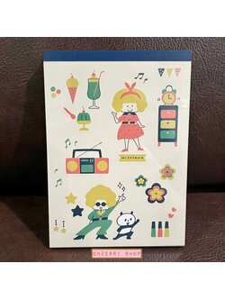 สมุดฉีก mizutama Notepad ลาย Retro ขนาด 8.9 x 12.4 ซม. มี 4 ลาย รวม 100 แผ่น หน้าปกเป็นสติกเกอร์ ลอกออกได้ ลายน่ารัก
