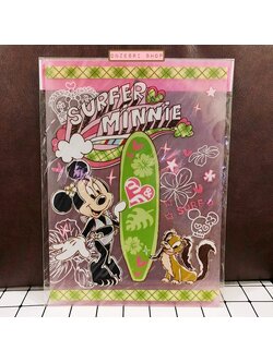 แฟ้ม A4 Surfer Minnie (Limited) สีชมพูใส มีขายเฉพาะที่ Tokyo Disney Resort เท่านั้น
