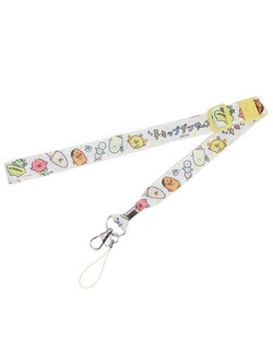 สายคล้องคอ/บัตร มีที่ห้อยมือถือตรงปลาย ลาย Chickip Dancers สีขาว ขนาดสาย 90 x 2 ซม.