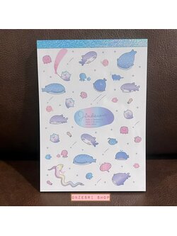 สมุดฉีก Jinbesan Memories of the Deep Sea Planetarium ลายพร้อย ขนาด 14.8 x 10.5 ซม. มี 4 ลาย รวม 100 แผ่น