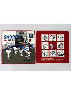 เซ็ตผ้าอเนกประสงค์ Snoopy and His Siblings Jazz Session Multi Clothes (Limited) แบบสีครีม & สีแดง มี 2 ผืน ขนาดผืนละ 30 x 30 ซม. ไม่มีขายทั่วไป เป็นแบบต้องลุ้นกับทางหน้าร้าน Sanrio ที่ญี่ปุ่นเท่านั้น