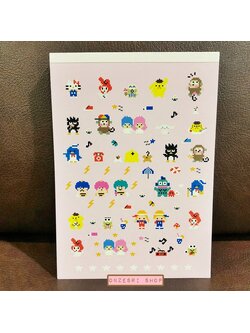 สมุดฉีกลาย Sanrio Pixel สีชมพู ขนาด 10.3 x 14.5 x 1.1 ซม. (A6) มี 2 ลาย รวม 100 แผ่น