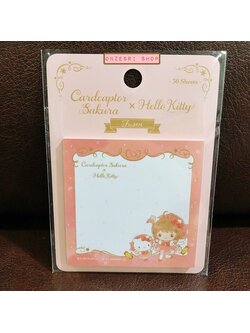 Cardcaptor Sakura x Sanrio Characters Sticky Memo (Limited) กระดาษโน้ตมีกาว ลาย Hello Kitty ขนาด 11.5 x 8 x 0.3 ซม. รวม 30 แผ่น