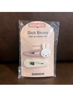 เซ็ตกิ๊บเป๊าะแป๊ะ Miffy Hair Snap Clips จากญี่ปุ่น ขนาด 6 x 2.9 ซม. แบบสีชมพู