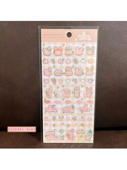 สติกเกอร์ หมีกระต่าย Kumausa and Carrot Sticker แบบสีส้ม ขนาด 20 x 9.5 ซม.