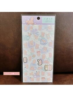 สติกเกอร์ หมีกระต่าย Kumausa Sticker แบบสีม่วง ขนาด 20 x 9.5 ซม.