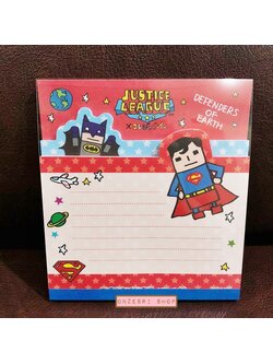 สมุดฉีก Justice League X Korejanai จากญี่ปุ่น ขนาด 10 x 11 ซม. มี 3 ลายในเล่ม รวม 90 แผ่น