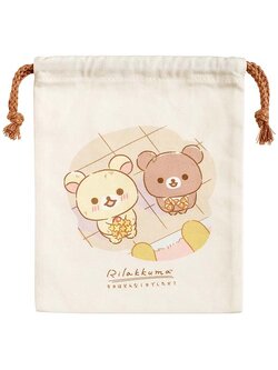 กระเป๋ารูดเชือก Rilakkuma Close to you ขนาด 21 x 16.5 ซม.