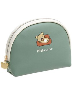 กระเป๋า BASIC RILAKKUMA HOME CAFE Pouch with Tissue Case ขนาด 10.5 x 14 x 5 ซม. ด้านหลังมีช่องใส่ทิชชู่