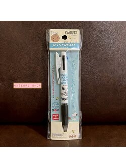 ปากกา Sanrio Jetstream 0.5 ลาย Snoopy Chocolate Cookies สีขาวดำ หมึกมี 3 สี แดง ดำ น้ำเงิน ตรงที่เสียบเป็นแบบคลิป ติดแน่น