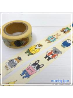 Masking Tape จากญี่ปุ่น ลาย Hipster Animal ขนาด 1.5 ซม. x 7 ม.