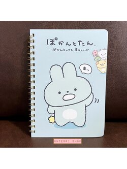 สมุดริมลวด Pokantotan จาก San-X Japan แบบสีฟ้า ขนาด B6 (18 x 12.8 ซม.) 120 หน้า