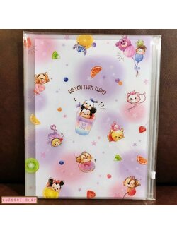 แฟ้ม A4 ลาย Disney Tsum Tsum Fruity แยกใส่เอกสารได้ 6 ช่อง + 1 ช่องซิปด้านหลัง