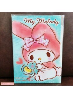 แฟ้ม A4 ลาย My Melody สีฟ้าส้มอ่อน แยกใส่เอกสารได้ 5 ช่อง