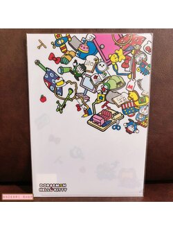 แฟ้มใส่เอกสาร A4 แบบ 1 ช่อง ลายพิเศษ Doraemon meets Hello Kitty ลายสีขาว Magic Tools