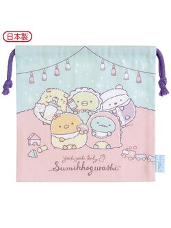 กระเป๋ารูดเชือก Sumikko Gurashi - Sumikko Baby สีฟ้า ขนาด 20 x 20 ซม.