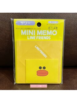 เซ็ตกระดาษจดหมายแบบมินิ LINE FRIENDS Mini Memo Vol.2 ลาย Sally กระดาษพับเป็นซองได้ มี 2 ลาย รวม 30 แผ่น พร้อมสติกเกอร์ 30 ดวง ขนาดแพ็คเกจ 9.3 x 12 ซม.