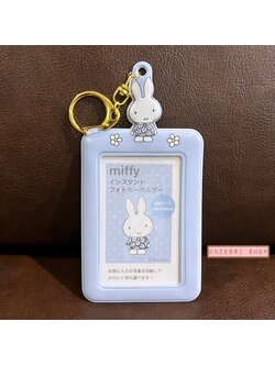 พวงกุญแจเฟรมการ์ด/โพลารอยด์/รูป/บัตร Miffy ขนาด 14.6 x 7.5 x 0.2 ซม. ทำจาก PVC แบบสีฟ้า