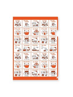 แฟ้ม A4 แบบ 1 ช่อง Sanrio Nostalgic Pattern แบบ Hello Kitty ทำเป็นลายย้อนยุค