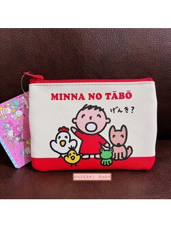 กระเป๋า Sanrio Characters Retro Collection Pouch & Tissue Case แบบ Minna no Tabo ด้านหลังใส่ทิชชู่ได้ มีซิปปิดเปิด ขนาด 13 x 9.5 x 0.7 ซม. ทำจาก PVC